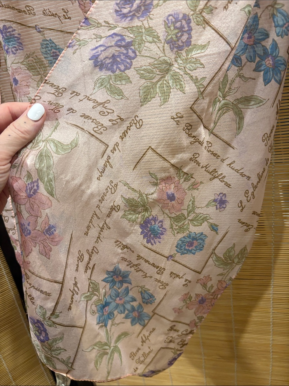 Floral Script Lightweight Scarf - Pink - Picture 2 of 6